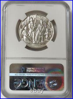 1962 Silver Louisiana 50c 150th Statehood Heraldic Art Medal Ngc Mint State 69