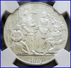 1962 Silver Louisiana 50c 150th Statehood Heraldic Art Medal Ngc Mint State 69