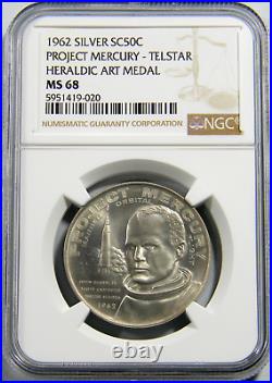 1962 Telstar Project Mercury Space Medal NGC MS 68 (17-7)