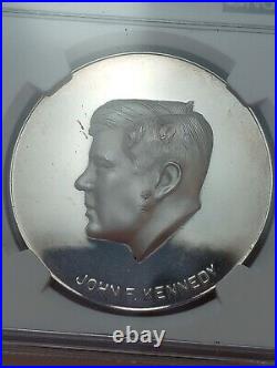 1963 Mexico City John F. Kennedy Souvenir Silver Medal NGC Nominal Ms 63 Dpl