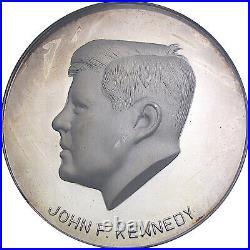 1963 Mexico Ngc Ms63dpl John F. Kennedy Beautiful & Scarce 50mm Silver Medal
