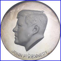 1963 Mexico Ngc Ms63dpl John F. Kennedy Beautiful & Scarce 50mm Silver Medal