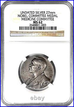 1963 Sweden Nobel Committee Medicine Silver Medal NGC MS 62 Very Rare