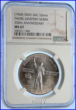1964 United States CALIFORNIA's Padre Junipero Serra Silver Medal NGC i106338