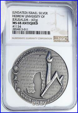 1965 ISRAEL Vintage HEBREW UNIVERSITY of JERUSALEM Old Silver Medal NGC i89340