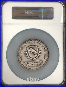 1965 Swiss Shooting Fest Medal, R-363, Silvered-AE, 60mm, Bern, MS 64 by NGC