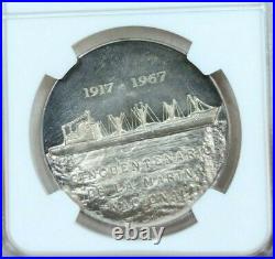 1967 MEXICO SILVER MEDAL GROVE 959a NAVY 50TH ANNIVERSARY NGC MS 62 RARE TOP POP