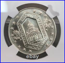 1968 Silver Illinois Sesquicentennial Heraldic Art Medal Sc50c Ngc Ms69