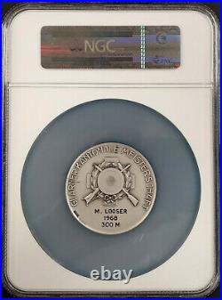 1968 Swiss Shooting Fest Medal, R-827a, AR, 50 mm, Glarus, graded MS 65 by NGC