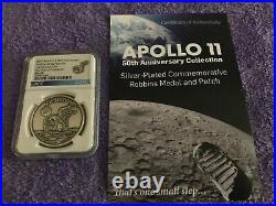 1969-2019 Apollo 11 Robbins Restrke Medal 1oz Silver-Plt Medal NGC MS70 FDP