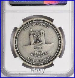 1970 CA Silver 39mm Old Monterey Bicentennial Medallic Art Co. N. Y. NGC MS64