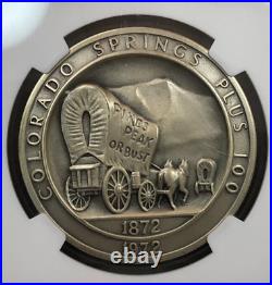 1972 Colorado Springs Centennial Bronze and Silver Medal Set #92 NGC MS69