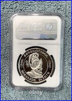 1972 Desoto Celebration Bradenton, Florida Conquistador 999 Silver Medal NGC 63