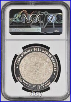 1972MO Mexico Numismatic Society 1732MO Philip V 8R Silver Medal NGC MS67 DPL