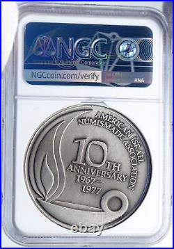 1973 ISRAEL AINA Numismatic Tours COIN VOYAGE Vintage Silver Medal NGC i89342