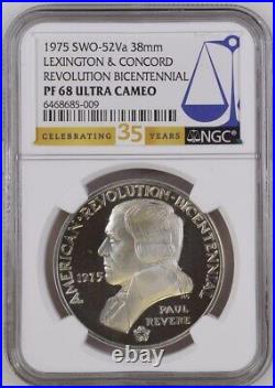 1975 American Revolution Bicentennial Silver Medal-Paul Revere NGC PF68 UltraCam