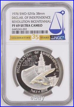 1976 American Revolution Bicentennial Silver Medal NGC PF69 Ultra Cameo