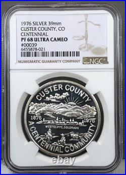 1976 Custer County Colorado Centennial Silver PROOF NGC PF68 Ultra Cameo
