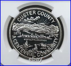 1976 Custer County Colorado Centennial Silver PROOF NGC PF68 Ultra Cameo