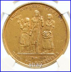 1976 USA American Bicentennial GEORGIA COMMISSION Gilt Silver Medal NGC i95555