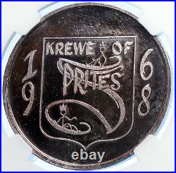 1977 US New Orleans KREWE OF SPRITES Mardi Gras Proof Silver Medal NGC i106240