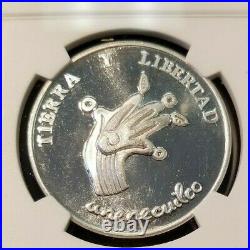 1979 Mexico Silver Medal Emiliano Zapata Birth Anniversary Ngc Ms 65 Scarce