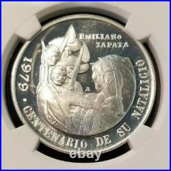 1979 Mexico Silver Medal Emiliano Zapata Birth Anniversary Ngc Ms 65 Scarce