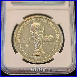 1982 Mexico Silver Medal Fifa World Cup Sport Billy Ngc Ms 61 Pl Beautiful Coin