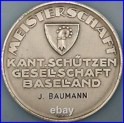 1982 Swiss Shooting Fest Medal, R-158b, Silvered-AE, 52 mm, Basel NGC MS 65