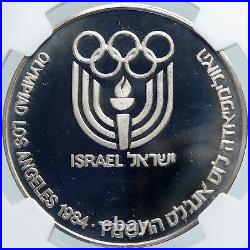 1984 ISRAEL Athlete ARTISTIC Vintage Proof Silver OLD Israeli Medal NGC i87906