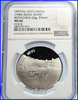 1984 ISRAEL Athlete BETHLEHEM Vintage Proof Silver OLD Israeli Medal NGC i105957