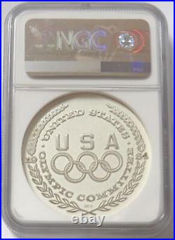 1984 Silver USA Olympics Medal #1074 By Salvador Dali Cycling Ngc Ms 69