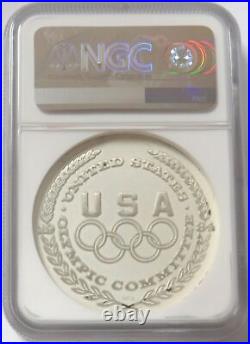 1984 Silver USA Olympics Medal #1074 By Salvador Dali Equestrian Ngc Ms 69