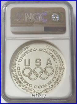 1984 Silver USA Olympics Medal #1074 By Salvador Dali Gymnastics Ngc Ms 68