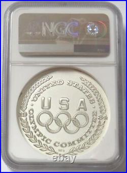 1984 Silver USA Olympics Medal #1074 By Salvador Dali Pole Vault Ngc Ms 68