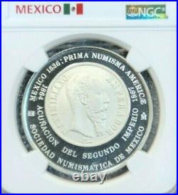 1985 Mexico Silver 1867 Maximilian Peso Numismatic Heritage Ngc Ms 68 Dpl Top