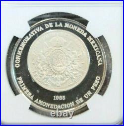 1985 Mexico Silver 1867 Maximilian Peso Numismatic Heritage Ngc Ms 68 Dpl Top