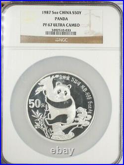 1987 CHINA Proof 50 Yuan 5 Oz Silver Panda NGC PF67