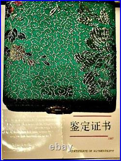 1987 China God of Longevity 3.3 oz Silver Proof Medal (3 Talel) With Box & COA
