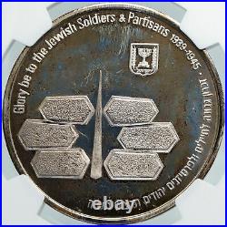 1988 ISRAEL Victory over WWII Germany 40th ANNIV Vintage Silver Medal NGC i87953