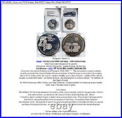 1988 ISRAEL Victory over WWII Germany 40th ANNIV Vintage Silver Medal NGC i87953