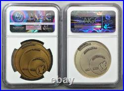 1991 Dated Bronze & Silver American Numismatic Assoc (ANA) Centennial Medals NGC
