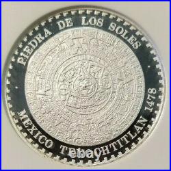 1993 Mexico Silver Medal Tenochtitlan Piedra De Los Soles Ngc Pf 69 Ultra Cameo