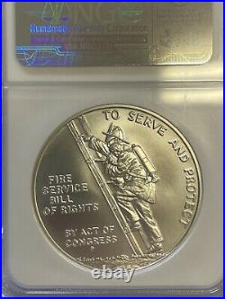 (1993) P Benjamin Franklin Fire Service Bill of Rights Silver Medal NGC MS69