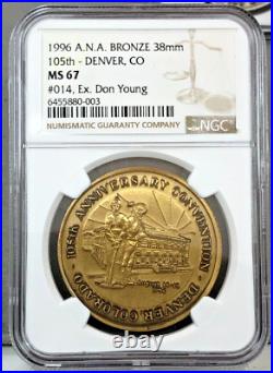 1996 Denver CO ANA 105th Anniversary Convention Medals #14 Ex Don Young NGC
