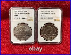 (2) 1969 P SWO-45A 39mm Memphis Sesquicentennial Silver US Mint NGC MS 64 Medals
