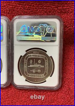 (2) 1969 P SWO-45A 39mm Memphis Sesquicentennial Silver US Mint NGC MS 64 Medals