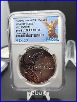 2000 WINGED VICTORY MILLENNIUM NGC PF 68 1oz Proof Silver Medal NICE