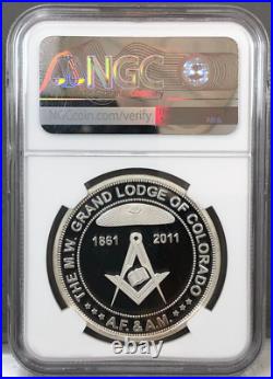 2011 150 Years of Masonry M. W. Grand Lodge Colorado Proof Silver NGC PF69 UC