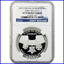 2011-P Medal of Honor Silver Commemorative Dollar PF70 UC Early Releases NGC